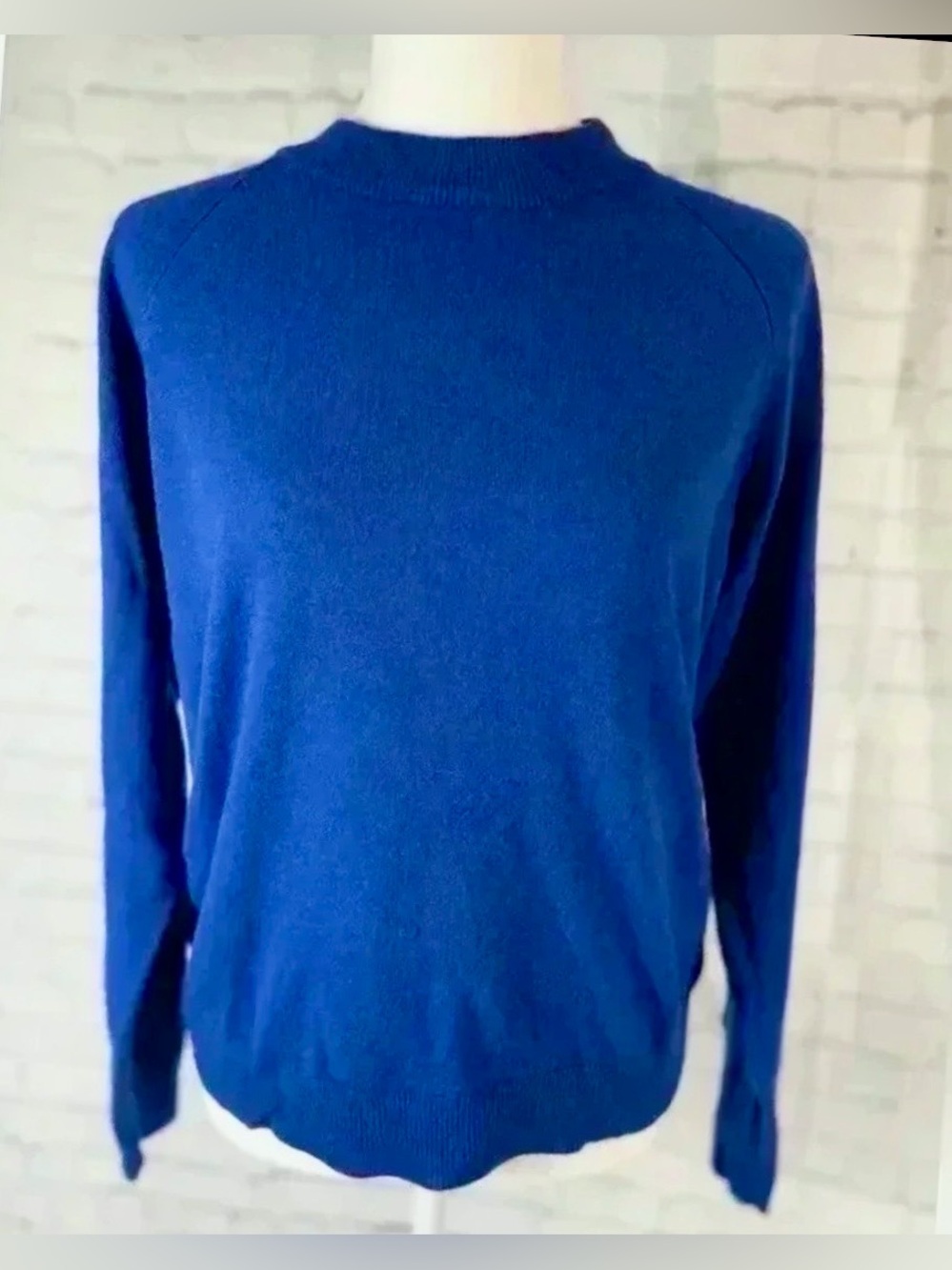 Designers Originals Fine Knit Sweater Women’s Size M Cobalt‎ Blue Acrylic zip